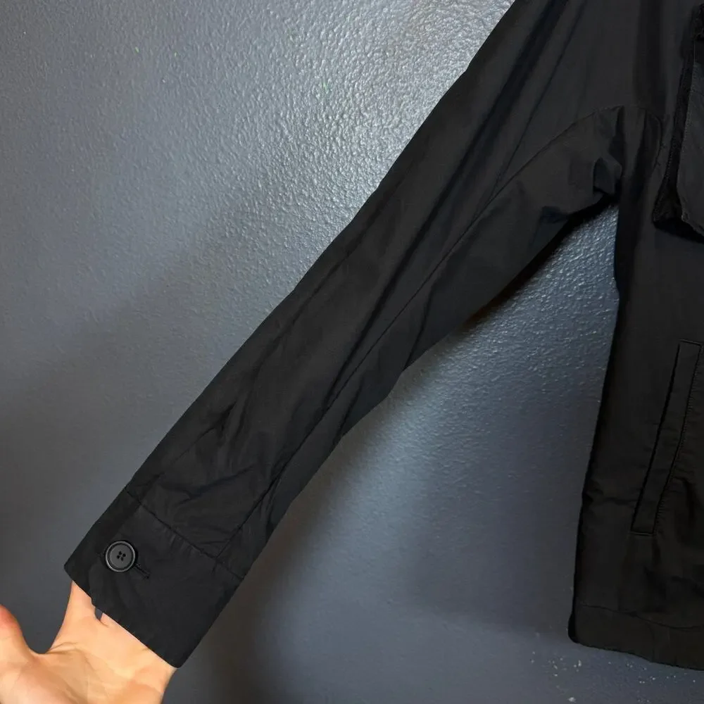 Nike esc S men’s black long sleeve button up cargo oversized shirt outdoor
